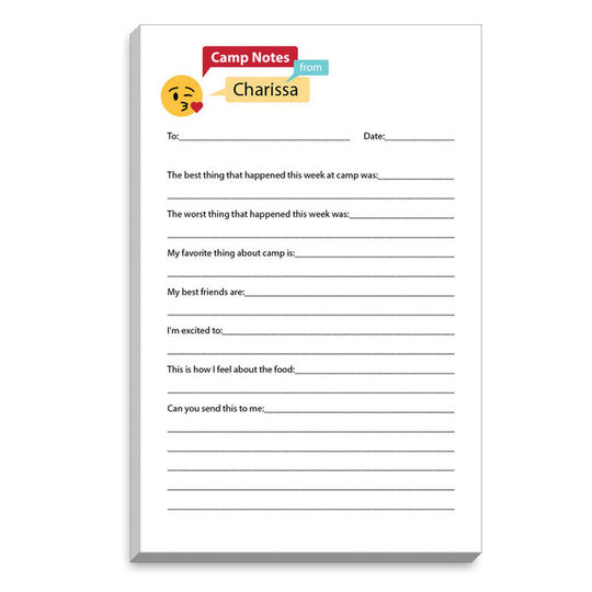 Emoji Kisses Speech Bubble Fill In Camp Notepads